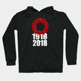 World War 1 Centennial Poppy Wreath Hoodie